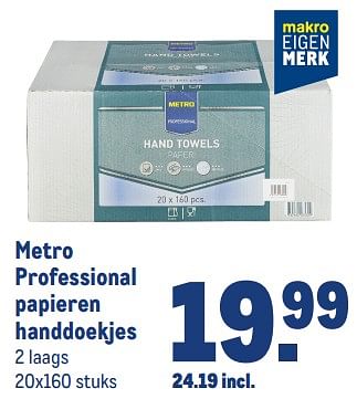 Aanbiedingen Metro professional papieren handdoekjes - Huismerk - Makro - Geldig van 30/08/2023 tot 12/09/2023 bij Makro