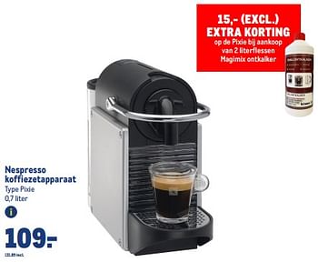 Aanbiedingen Nespresso koffiezetapparaat pixie - Nespresso - Geldig van 30/08/2023 tot 12/09/2023 bij Makro