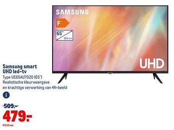 Aanbiedingen Samsung smart uhd led-tv ue65au7020 - Samsung - Geldig van 30/08/2023 tot 12/09/2023 bij Makro