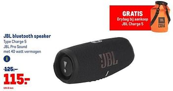 Aanbiedingen Jbl bluetooth speaker charge 5 - JBL - Geldig van 30/08/2023 tot 12/09/2023 bij Makro