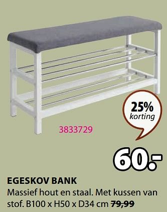 Aanbiedingen Egeskov bank - Huismerk - Jysk - Geldig van 04/09/2023 tot 17/09/2023 bij Jysk
