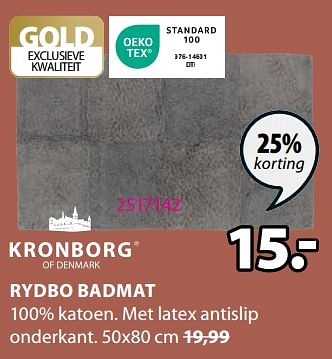 Aanbiedingen Rydbo badmat - Kronborg - Geldig van 04/09/2023 tot 17/09/2023 bij Jysk