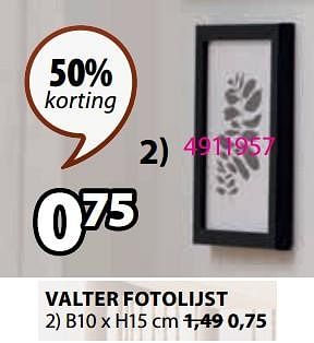 Aanbiedingen Valter fotolijst - Huismerk - Jysk - Geldig van 04/09/2023 tot 17/09/2023 bij Jysk