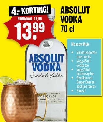 Aanbiedingen Absolut vodka - Absolut - Geldig van 06/09/2023 tot 12/09/2023 bij Dirk III