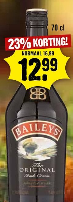 Aanbiedingen Baileys - Baileys - Geldig van 06/09/2023 tot 12/09/2023 bij Dirk III