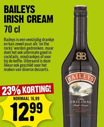 Aanbiedingen Baileys irish cream - Baileys - Geldig van 06/09/2023 tot 12/09/2023 bij Dirk III