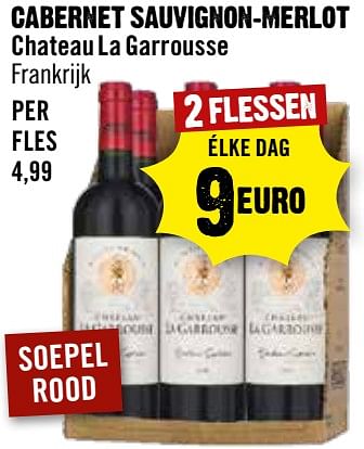 Aanbiedingen Cabernet sauvignon-merlot chateau la garrousse frankrijk - Rode wijnen - Geldig van 06/09/2023 tot 12/09/2023 bij Dirk III