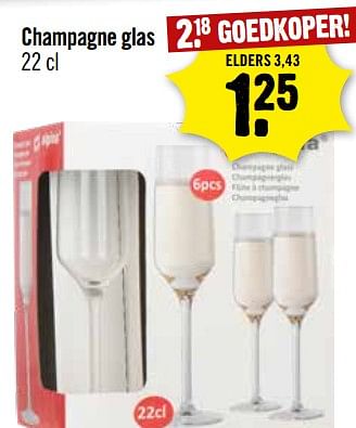 Aanbiedingen Champagne glas - Huismerk - Dirk III - Geldig van 06/09/2023 tot 12/09/2023 bij Dirk III