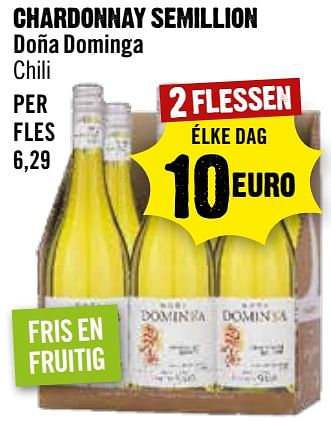 Aanbiedingen Chardonnay semillion doña dominga chili - Witte wijnen - Geldig van 06/09/2023 tot 12/09/2023 bij Dirk III