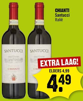 Aanbiedingen Chianti santucci italië - Rode wijnen - Geldig van 06/09/2023 tot 12/09/2023 bij Dirk III