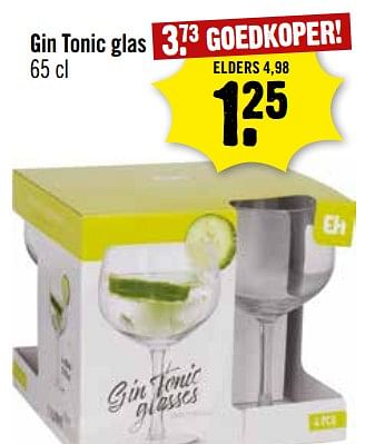 Aanbiedingen Gin tonic glas - Huismerk - Dirk III - Geldig van 06/09/2023 tot 12/09/2023 bij Dirk III