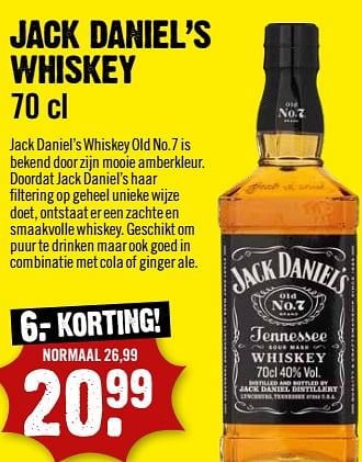 Aanbiedingen Jack daniel’s whiskey - Jack Daniel's - Geldig van 06/09/2023 tot 12/09/2023 bij Dirk III