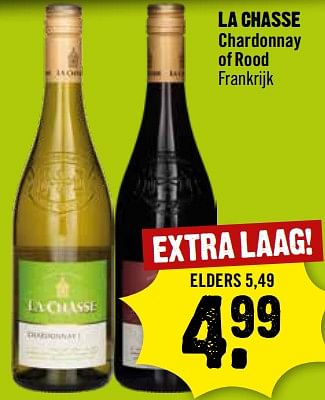 Aanbiedingen La chasse chardonnay of rood frankrijk - Witte wijnen - Geldig van 06/09/2023 tot 12/09/2023 bij Dirk III