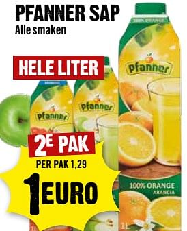 Aanbiedingen Pfanner sap alle smaken - Pfanner - Geldig van 06/09/2023 tot 12/09/2023 bij Dirk III