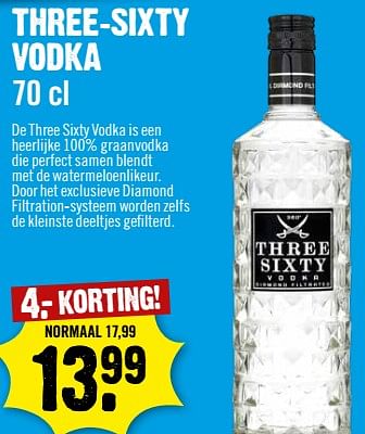 Aanbiedingen Three-sixty vodka - Three Sixty - Geldig van 06/09/2023 tot 12/09/2023 bij Dirk III