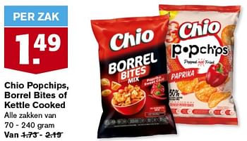 Aanbiedingen Chio popchips, borrel bites of kettle cooked - Chio - Geldig van 06/09/2023 tot 12/09/2023 bij Hoogvliet