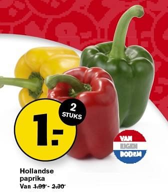 Aanbiedingen Hollandse paprika - Huismerk - Hoogvliet - Geldig van 06/09/2023 tot 12/09/2023 bij Hoogvliet
