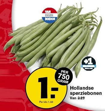 Aanbiedingen Hollandse sperziebonen - Huismerk - Hoogvliet - Geldig van 06/09/2023 tot 12/09/2023 bij Hoogvliet