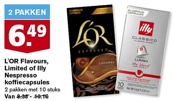 Aanbiedingen L`or flavours, limited of illy nespresso koffiecapsules - Huismerk - Hoogvliet - Geldig van 06/09/2023 tot 12/09/2023 bij Hoogvliet