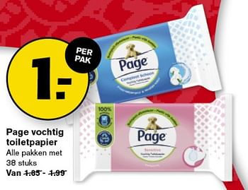 Aanbiedingen Page vochtig toiletpapier - Page - Geldig van 06/09/2023 tot 12/09/2023 bij Hoogvliet
