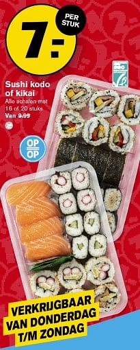 Aanbiedingen Sushi kodo of kikai - Huismerk - Hoogvliet - Geldig van 06/09/2023 tot 12/09/2023 bij Hoogvliet