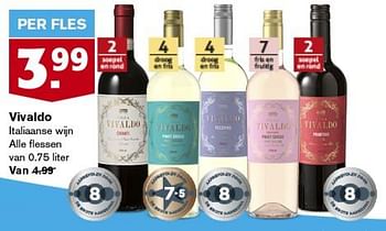 Aanbiedingen Vivaldo italiaanse wijn - Rode wijnen - Geldig van 06/09/2023 tot 12/09/2023 bij Hoogvliet