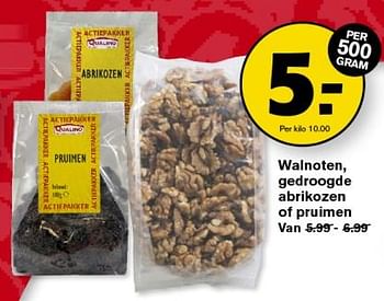 Aanbiedingen Walnoten gedroogde abrikozen of pruimen - Qualino - Geldig van 06/09/2023 tot 12/09/2023 bij Hoogvliet