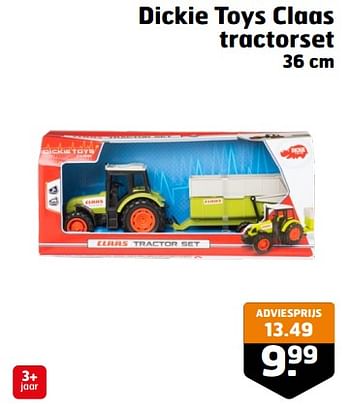 Aanbiedingen Dickie toys claas tractorset - Dickie - Geldig van 05/09/2023 tot 17/09/2023 bij Trekpleister
