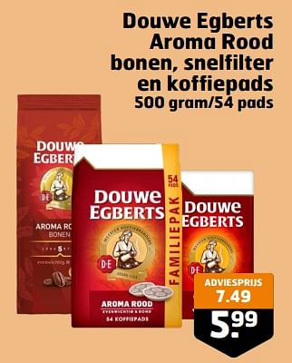 Aanbiedingen Douwe egberts aroma rood bonen, snelfilter en koffiepads - Douwe Egberts - Geldig van 05/09/2023 tot 17/09/2023 bij Trekpleister