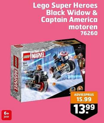Aanbiedingen Lego super heroes black widow + captain america motoren 76260 - Lego - Geldig van 05/09/2023 tot 17/09/2023 bij Trekpleister