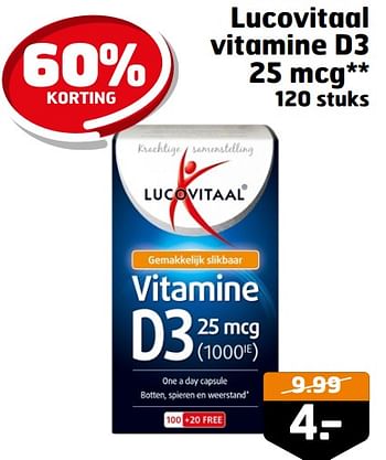 Aanbiedingen Lucovitaal vitamine d3 25 mcg - Lucovitaal - Geldig van 05/09/2023 tot 17/09/2023 bij Trekpleister