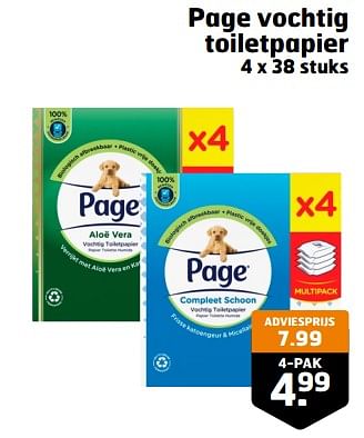 Aanbiedingen Page vochtig toiletpapier - Page - Geldig van 05/09/2023 tot 17/09/2023 bij Trekpleister