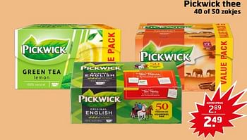 Aanbiedingen Pickwick thee - Pickwick - Geldig van 05/09/2023 tot 17/09/2023 bij Trekpleister