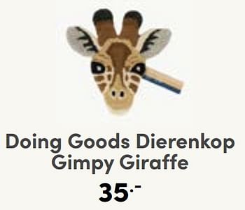 Aanbiedingen Doing goods dierenkop gimpy giraffe - Doing Goods - Geldig van 10/09/2023 tot 16/09/2023 bij Baby & Tiener Megastore