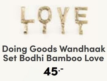 Aanbiedingen Doing goods wandhaak set bodhi bamboo love - Doing Goods - Geldig van 10/09/2023 tot 16/09/2023 bij Baby & Tiener Megastore