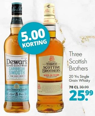 Aanbiedingen Three scottish brothers 20 yrs single grain whisky - Three Scottish Brothers  - Geldig van 04/09/2023 tot 17/09/2023 bij Mitra