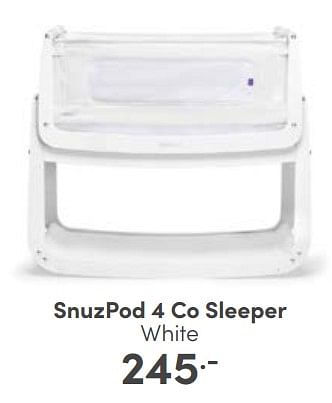 Aanbiedingen Snuzpod 4 co sleeper white - SNÃœZ - Geldig van 10/09/2023 tot 16/09/2023 bij Baby & Tiener Megastore