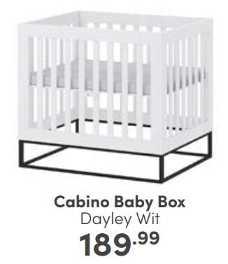 Aanbiedingen Cabino baby box dayley wit - Cabino - Geldig van 10/09/2023 tot 16/09/2023 bij Baby & Tiener Megastore