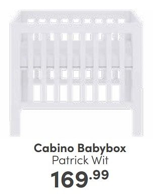 Aanbiedingen Cabino babybox patrick wit - Cabino - Geldig van 10/09/2023 tot 16/09/2023 bij Baby & Tiener Megastore