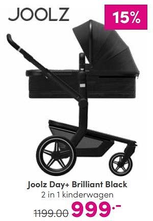 Aanbiedingen Joolz day+ brilliant black 2 in 1 kinderwagen - Joolz - Geldig van 10/09/2023 tot 16/09/2023 bij Baby & Tiener Megastore