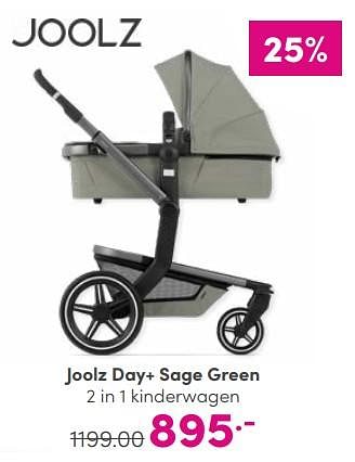 Aanbiedingen Joolz day+ sage green 2 in 1 kinderwagen - Joolz - Geldig van 10/09/2023 tot 16/09/2023 bij Baby & Tiener Megastore