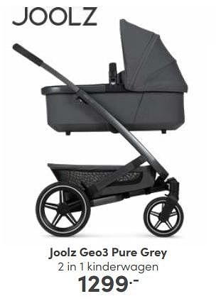 Aanbiedingen Joolz geo3 pure grey 2 in 1 kinderwagen - Joolz - Geldig van 10/09/2023 tot 16/09/2023 bij Baby & Tiener Megastore