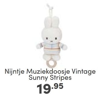 Aanbiedingen Nijntje muziekdoosje vintage sunny stripes - Nijntje - Geldig van 10/09/2023 tot 16/09/2023 bij Baby & Tiener Megastore
