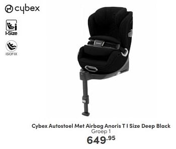 Aanbiedingen Cybex autostoel met airbag anoris t i size deep black - Cybex - Geldig van 10/09/2023 tot 16/09/2023 bij Baby & Tiener Megastore
