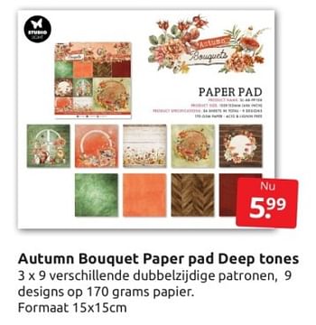 Aanbiedingen Autumn bouquet paper pad deep tones - Studio Light - Geldig van 09/09/2023 tot 17/09/2023 bij Boekenvoordeel