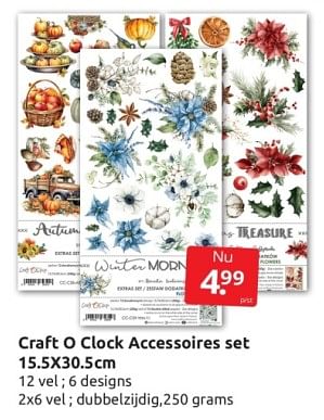 Aanbiedingen Craft o clock accessoires set - Craft O`Clock - Geldig van 09/09/2023 tot 17/09/2023 bij Boekenvoordeel