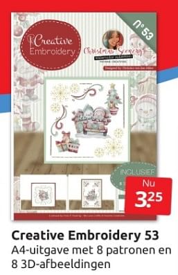 Aanbiedingen Creative embroidery 53 - Huismerk - Boekenvoordeel - Geldig van 09/09/2023 tot 17/09/2023 bij Boekenvoordeel