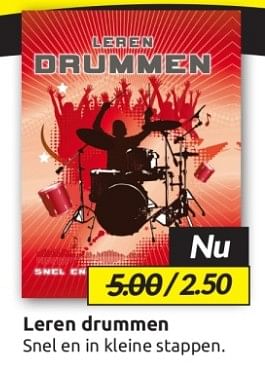 Aanbiedingen Leren drummen - Huismerk - Boekenvoordeel - Geldig van 09/09/2023 tot 17/09/2023 bij Boekenvoordeel