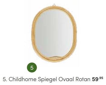 Aanbiedingen Childhome spiegel ovaal rotan - Childhome - Geldig van 03/09/2023 tot 30/09/2023 bij Baby & Tiener Megastore