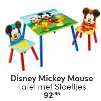 Aanbiedingen Disney mickey mouse tafel met stoeltjes - Disney - Geldig van 03/09/2023 tot 30/09/2023 bij Baby & Tiener Megastore